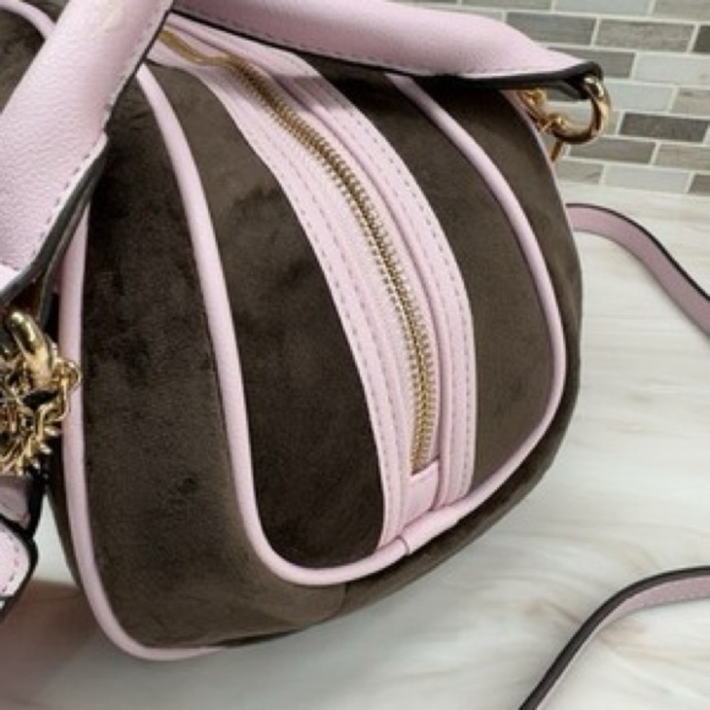 Juicy Couture Pink and Brown Satchel with Gold Accents - Picture 5 of 7